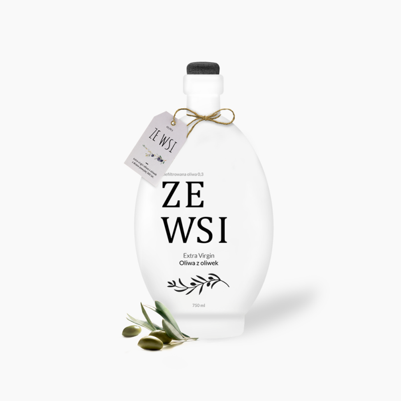 Oliwa "ZE WSI" niefiltrowana łagodna 0.3% 750 ml - ozdobna Oliwa "ZE WSI" niefiltrowana łagodna 0.3% 750 ml - ozdobna