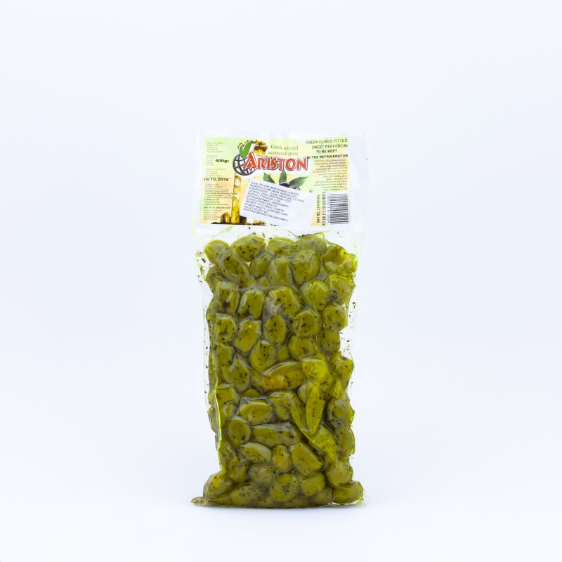 Oliwki bez pestek marynowane zielone łagodne 400 g Oliwki bez pestek marynowane zielone łagodne 400 g