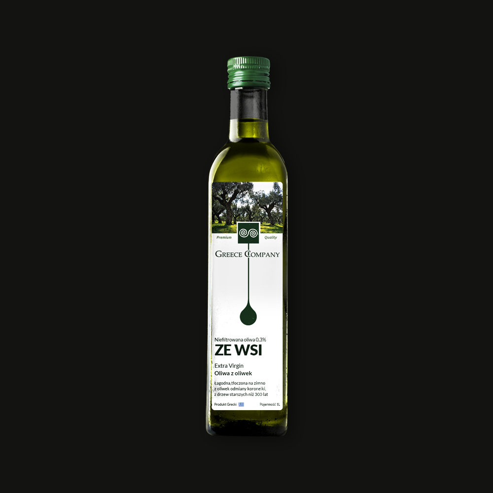 Oliwa z oliwek ZE WSI niefiltrowana Extra Virgin łagodna 0,3% 1 l