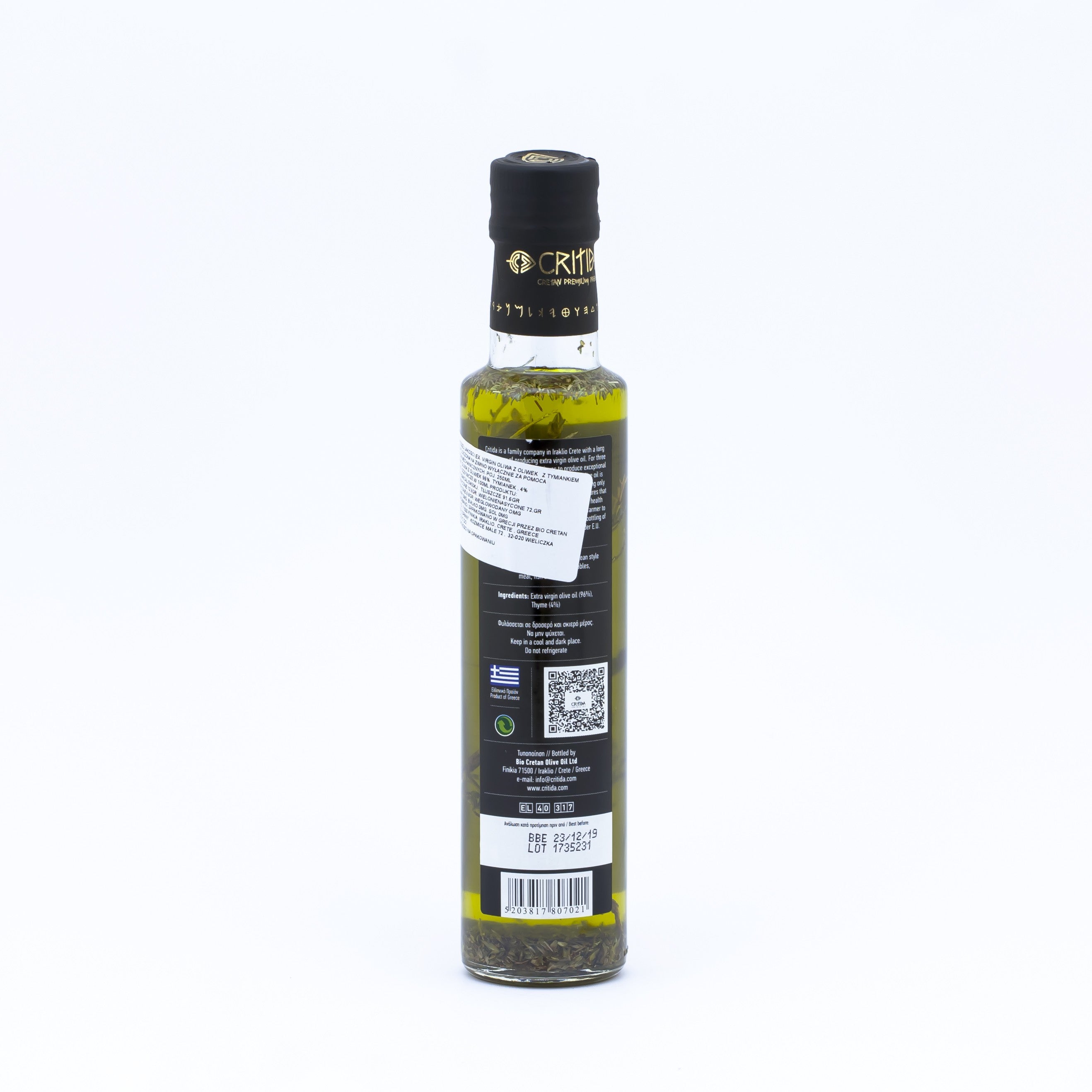 Oliwa z oliwek Dorica z tymiankiem 0.3% 250 ml