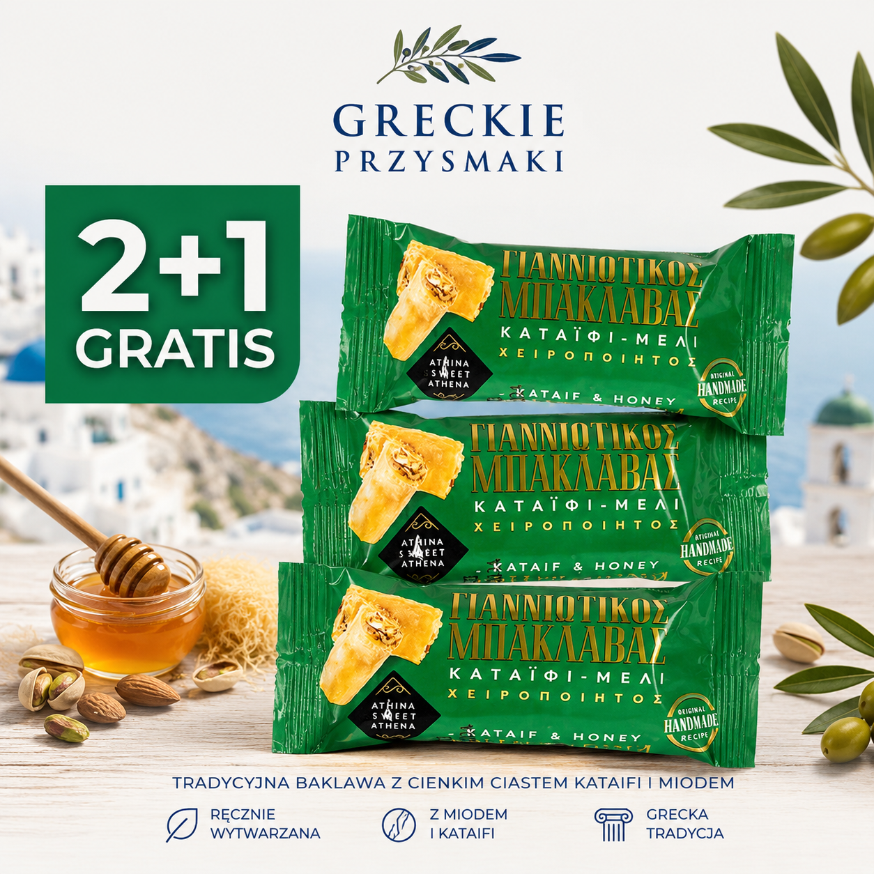 PAKIET 2+1 Baklava 30g kataifi zielony