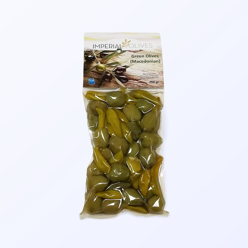 Oliwki zielone "Macedońskie" z zieloną papryką 250 g