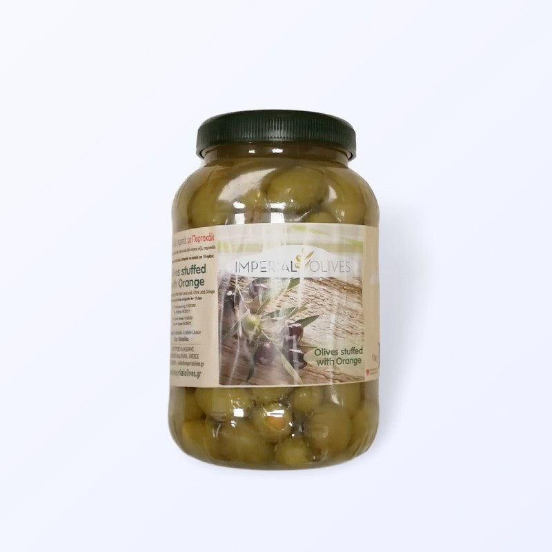 Oliwki zielone nadziewane skórką pomarańczową  1kg