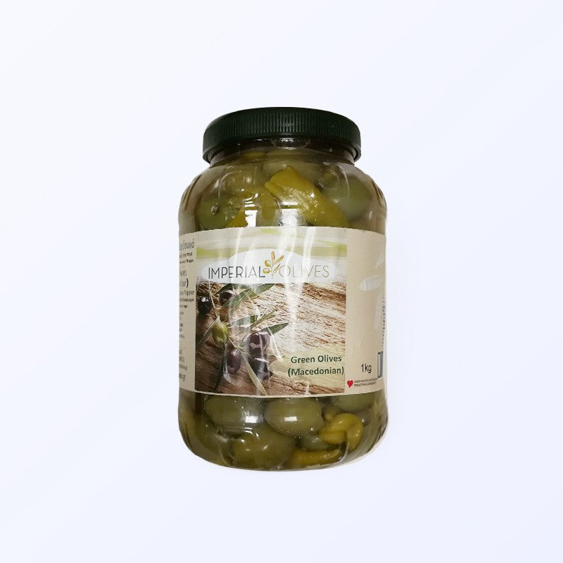Oliwki zielone "Macedońskie" z zieloną papryką 2 kg