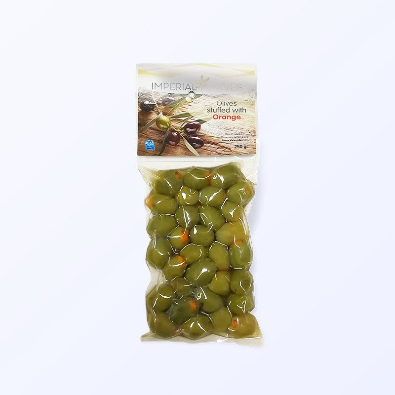 Oliwki zielone nadziewane skórką pomarańczową 250 g
