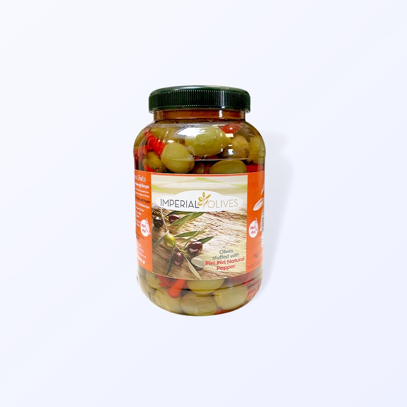 Oliwki zielone nadziewane papryką piri piri 1kg