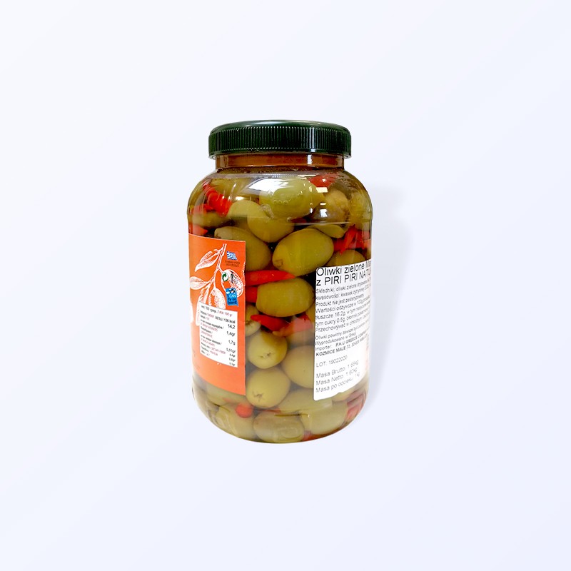 Oliwki zielone nadziewane papryką piri piri 1kg