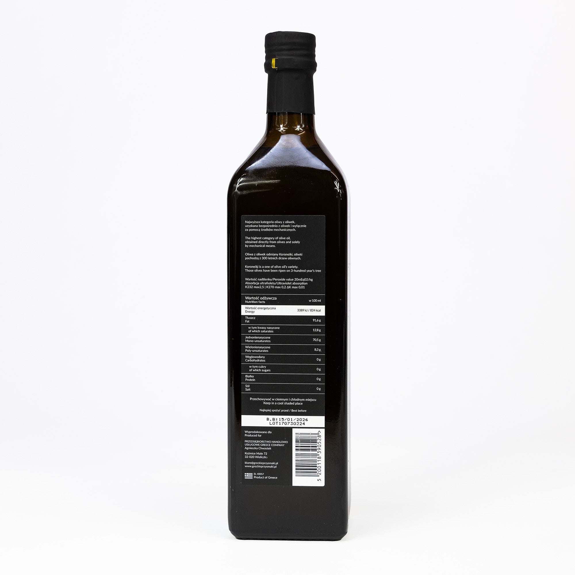 Oliwa z oliwek ZE WSI niefiltrowana Extra Virgin  wytrawna 0.2 1 L
