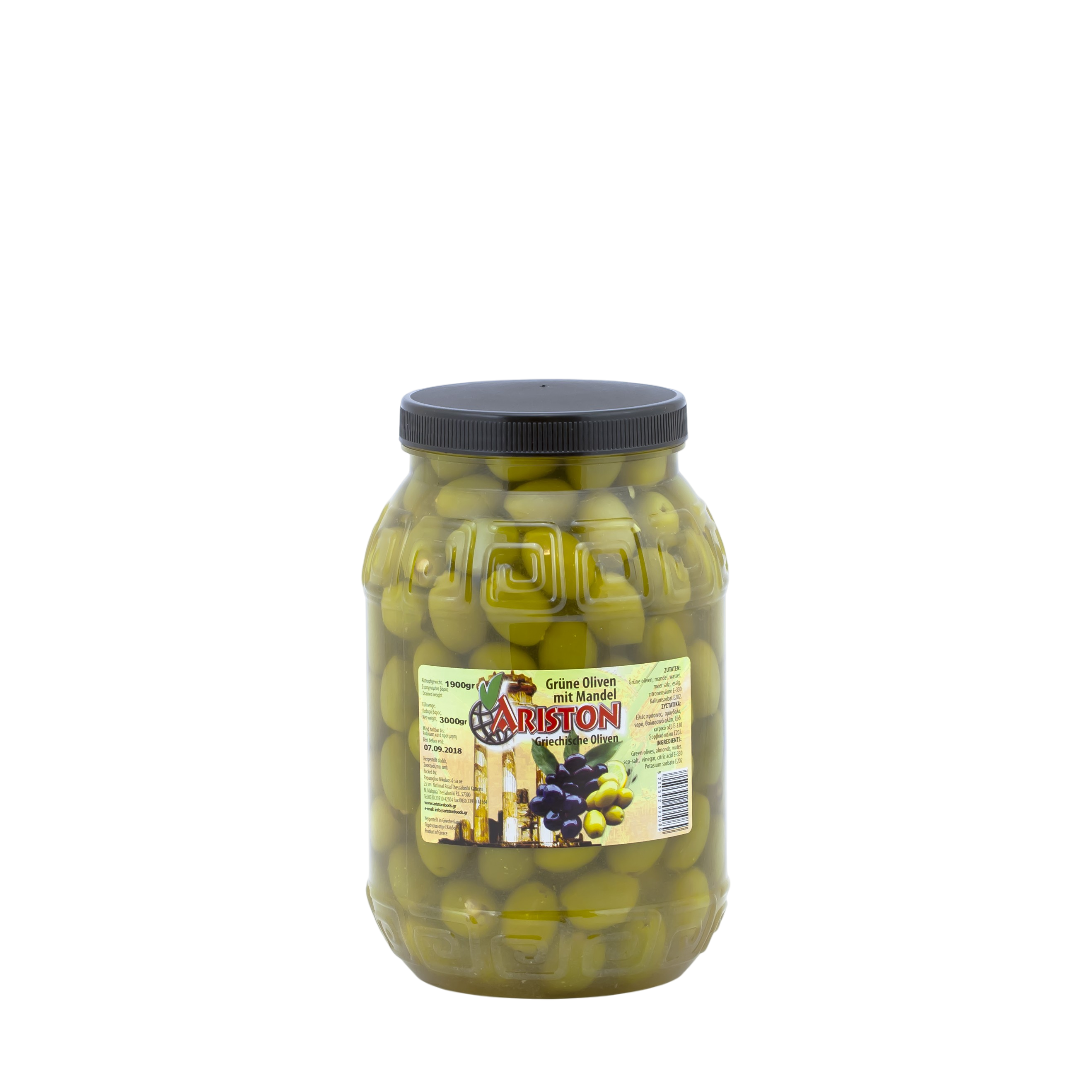 Oliwki z migdałami zielone 1,85 kg waga netto
