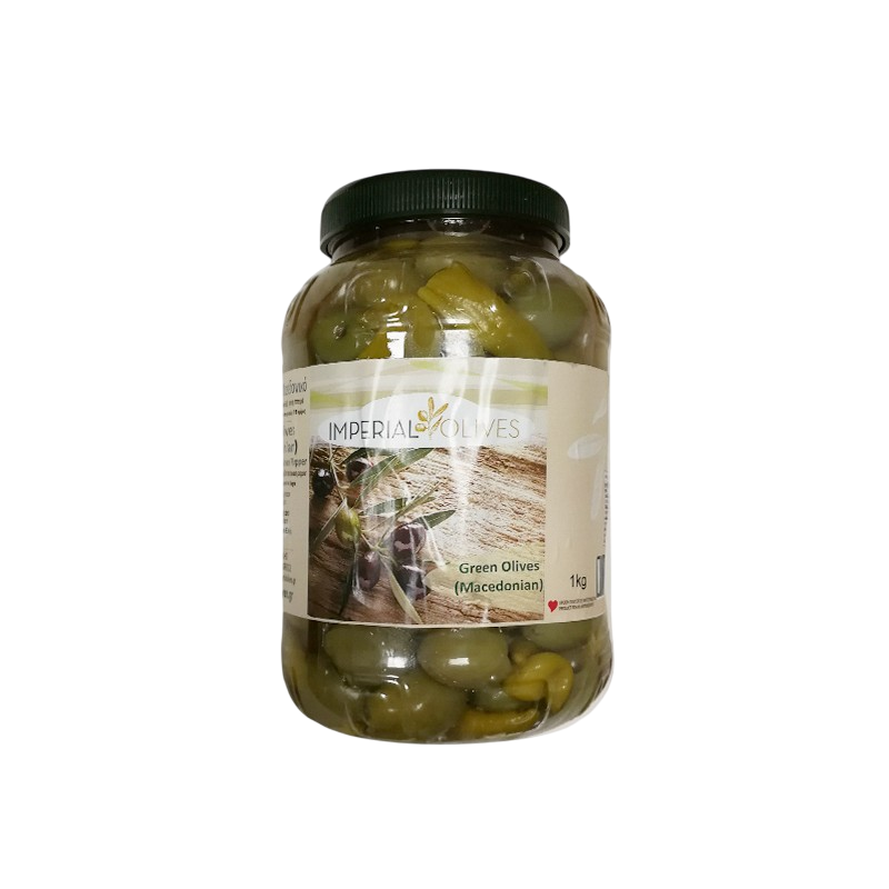 Oliwki zielone "Macedońskie" z zieloną papryką 2 kg