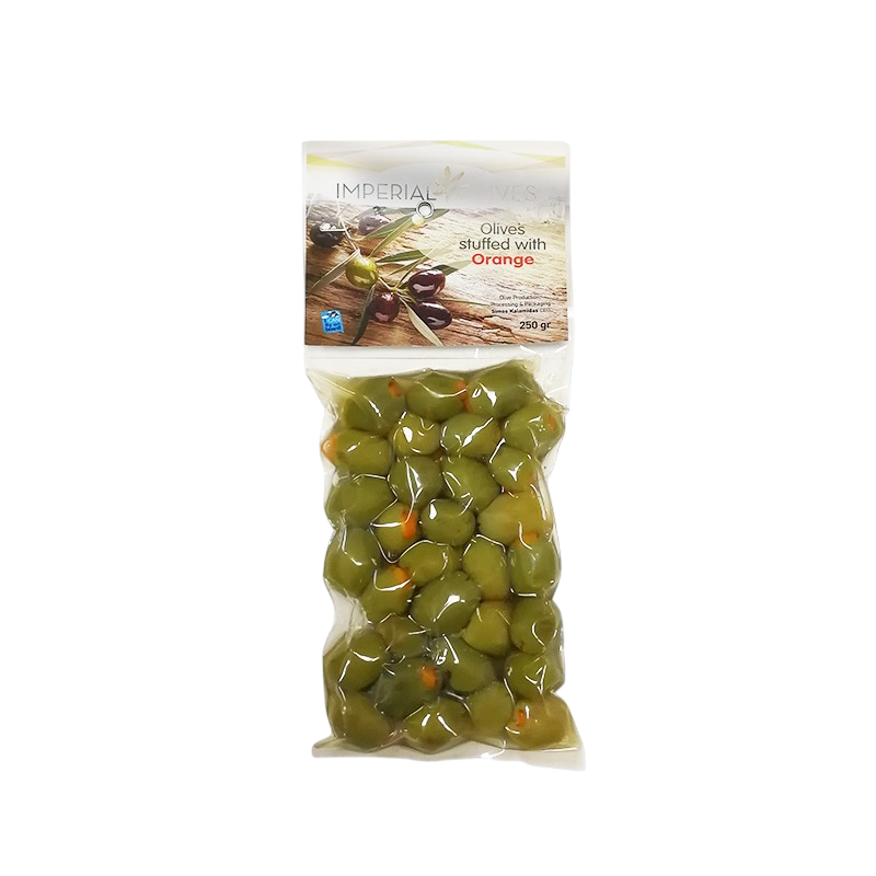 Oliwki zielone nadziewane skórką pomarańczową 250 g