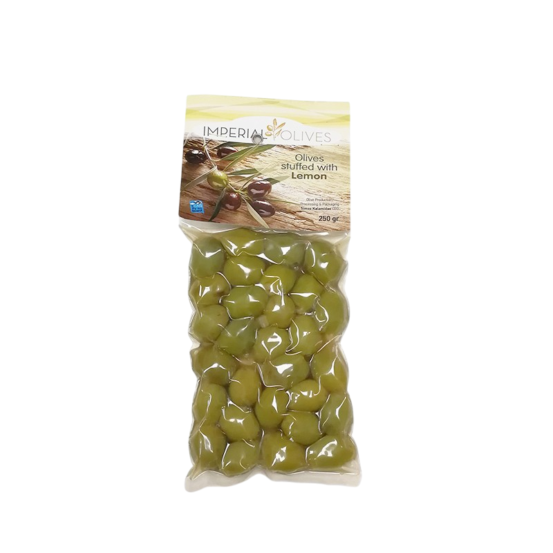 Oliwki zielone nadziewane skórką cytrynową 250 g