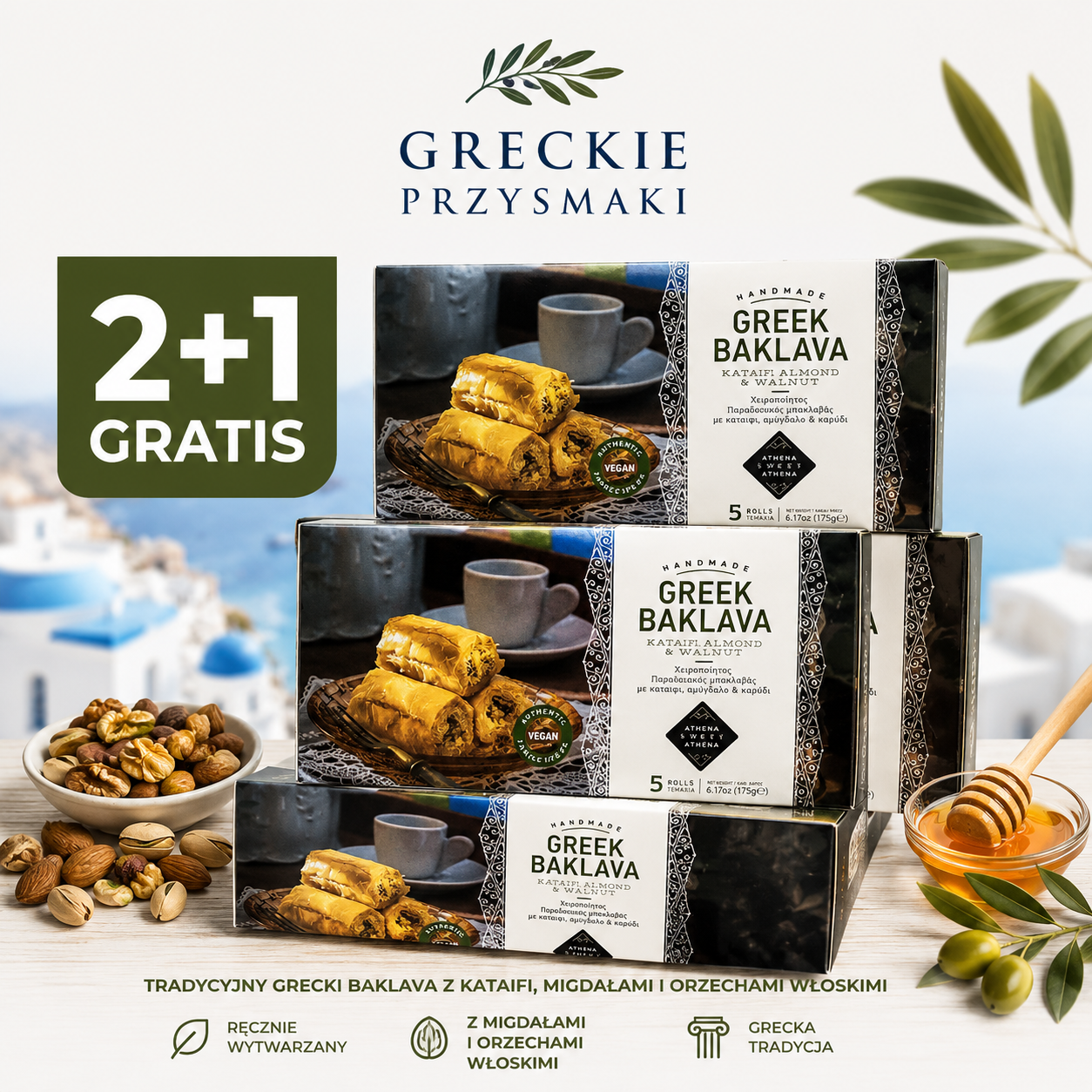 PAKIET 2+1 Baklava z Migdałami i orzechami włoskimi 175g