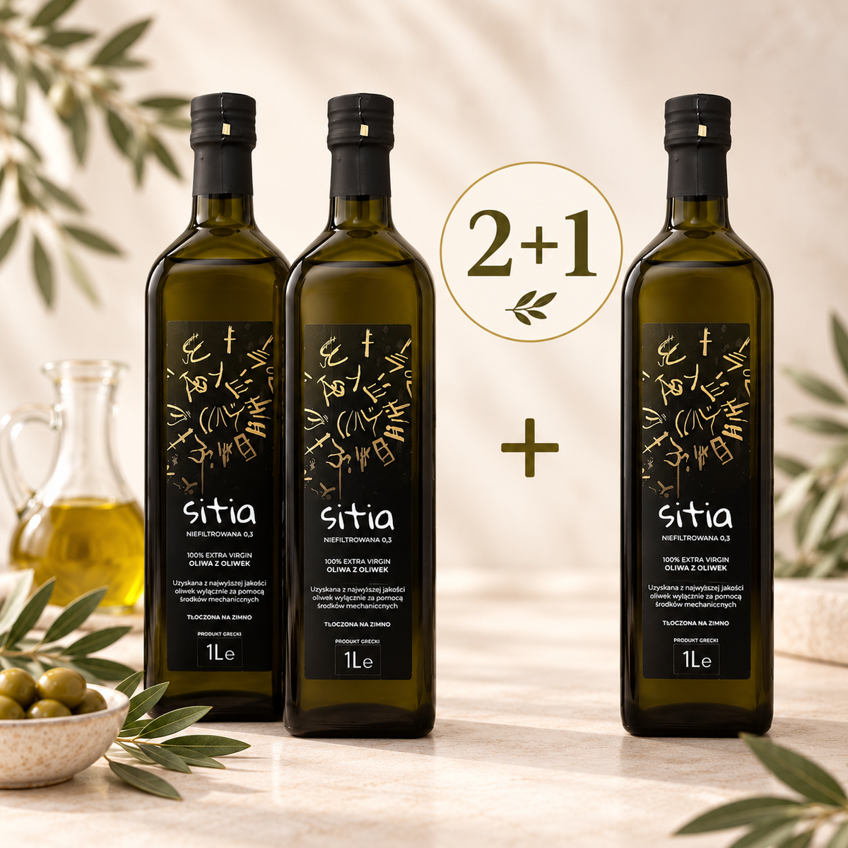 PAKIET 2+1 Oliwa z oliwek Critida Sitia 0.3% 1L - LIMITOWANA EDYCJA