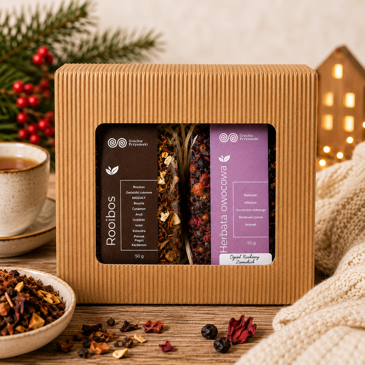 Zestaw 2 herbatek zimowych 50g gwiezdny/ogród