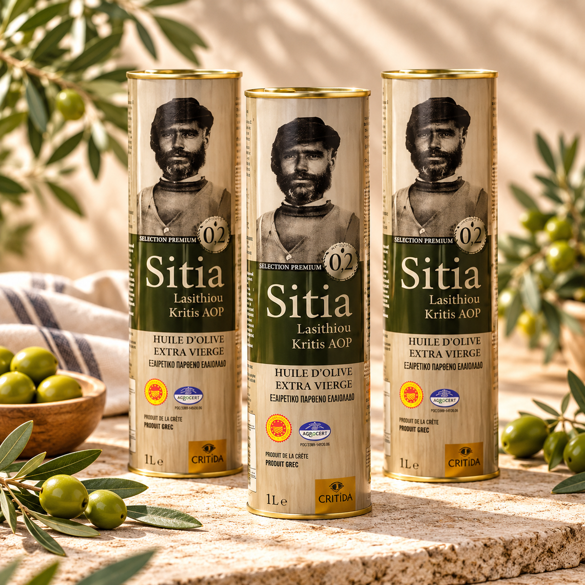 PAKIET 2+ 1 Oliwa z oliwek Sitia extra virgin Lasithiou 0.2% 1 l
